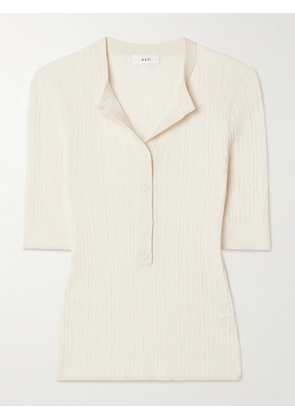 A.L.C. - Fisher Ribbed Cotton-blend Top - White - x small,small,medium,large,x large
