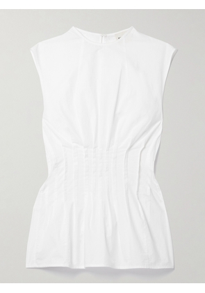 KHAITE - Westin Pintucked Cotton-poplin Top - White - US0,US2,US4,US6