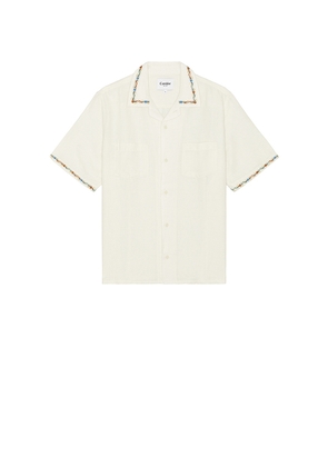 Corridor Rose Chain Short Sleeve Camp Shirt in White. Size M. Also in S.