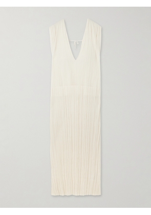 Jil Sander - Pleated Silk-plissé Maxi Dress - White - FR 34,FR 36,FR 38,FR 40