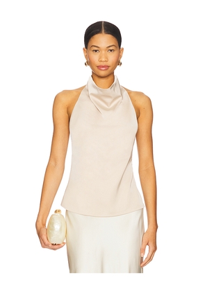 ALL THE WAYS Beth Halter Top in Beige. Size L. Also in M, S, XL, XS, XXS.