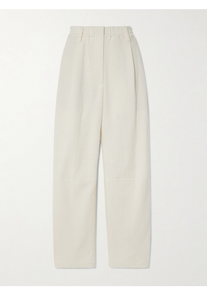 Brunello Cucinelli - Herringbone Cotton And Linen-blend Wide-leg Pants - White - IT36,IT38,IT40,IT42,IT44,IT46,IT48,IT50,IT52
