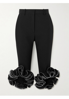 COPERNI - Cropped Zip-embellished Ruffled Woven Skinny Pants - Black - FR 34,FR 36,FR 38,FR 40,FR 42,FR 44