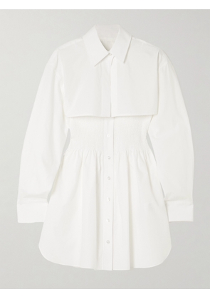T BY ALEXANDER WANG - Smocked Cotton-poplin Mini Dress And Shirt Set - White - xx small,x small,small,medium,large,x large