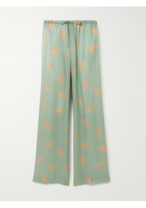 Dries Van Noten - Printed Silk-satin Pants - Green - FR 34,FR 36,FR 38,FR 40,FR 42,FR 44
