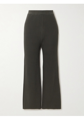 LAUREN MANOOGIAN - Column Ribbed Stretch-pima Cotton Straight-leg Pants - Gray - 1,2,3