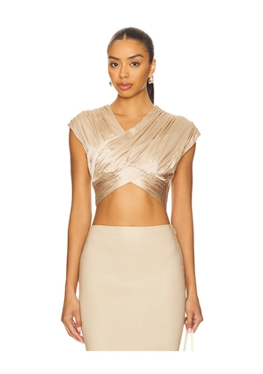Camila Coelho Delanie Top in Beige. Size L. Also in XS, S, M, XL.