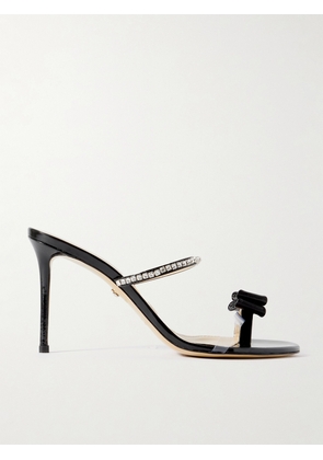 MACH & MACH - Petite Cadeau Crystal And Bow-embellished Patent-leather Mules - Black - IT36,IT36.5,IT37,IT37.5,IT38,IT38.5,IT39,IT40,IT40.5,IT41