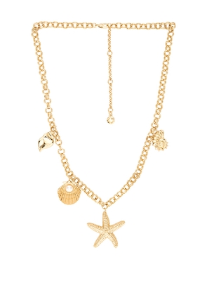 BaubleBar Seashell Charm Necklace in Metallic Gold.