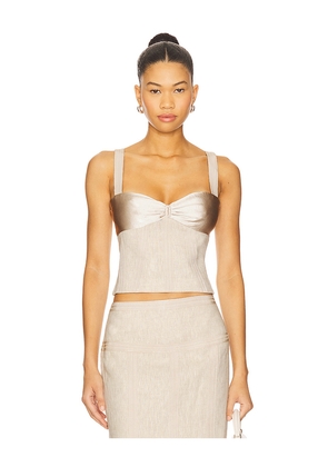 Camila Coelho Cassia Top in Beige. Size XL. Also in XS.