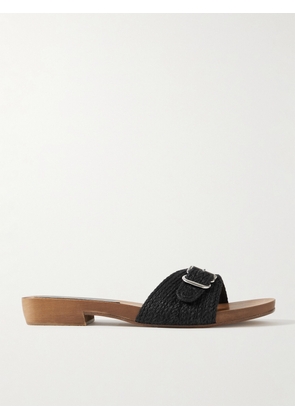 Gabriela Hearst - Clover Buckled Jute Slides - Black - IT35,IT36,IT36.5,IT37,IT37.5,IT38,IT38.5,IT39,IT39.5,IT40,IT41,IT41.5,IT42