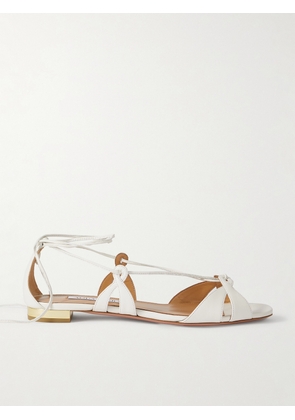 Aquazzura - Cala Di Volpe Leather Sandals - White - IT35,IT36,IT36.5,IT37,IT37.5,IT38,IT38.5,IT39,IT39.5,IT40,IT40.5,IT41,IT41.5,IT42