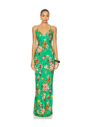 Alice + Olivia Loma Maxi Dress in Green. Size 10. Also in 12.