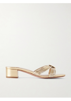 Aquazzura - Film 35 Metallic Leather Mules - Gold - IT35,IT36,IT36.5,IT37,IT37.5,IT38,IT38.5,IT39,IT39.5,IT40,IT40.5,IT41,IT41.5,IT42