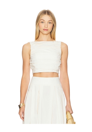 Camila Coelho Maisy Top in Ivory. Size L. Also in XS, S, M, XL.