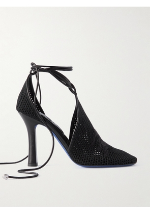 Burberry - Leather-trimmed Embroidered Crocheted Pumps - Black - IT36,IT36.5,IT37,IT37.5,IT38,IT38.5,IT39,IT39.5,IT40,IT40.5,IT41