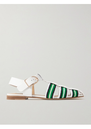 Gabriela Hearst - Calla Striped Crochet-knit And Leather Sandals - Ivory - IT36,IT37,IT37.5,IT38,IT38.5,IT39,IT39.5,IT40,IT41,IT42