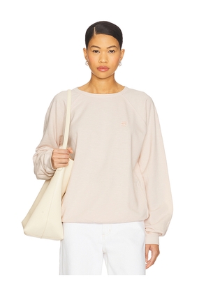 Eterne Oversized Lightweight French Terry Raglan Sweatshirt in Blush. Size L. Also in M, S, XL, XS.