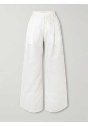 Brunello Cucinelli - Pleated High-rise Wide-leg Jeans - White - IT36,IT38,IT40,IT42,IT44,IT46,IT48,IT50