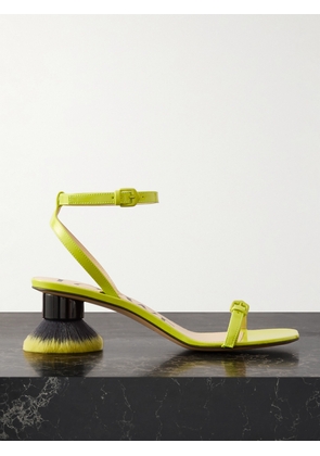 LOEWE - Petal Brush Patent-leather Sandals - Green - IT35,IT36,IT37,IT38,IT39,IT40,IT41