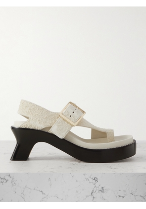 LOEWE - Ease Brushed-suede Sandals - White - IT35,IT36,IT37,IT38,IT39,IT40,IT41