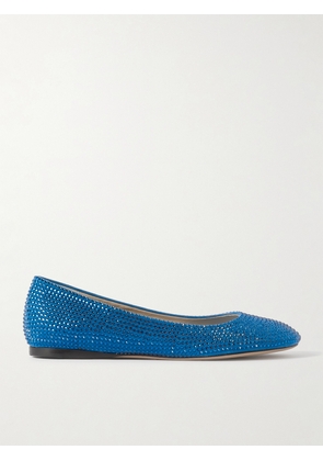LOEWE - Toy Crystal-embellished Suede Ballet Flats - Blue - IT35,IT36,IT37,IT38,IT39,IT40,IT41