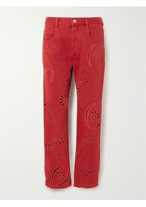 Isabel Marant - Irina High-rise Straight-leg Broderie Anglaise Jeans - Pink - FR 34,FR 36,FR 38,FR 40,FR 42