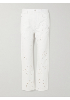 Isabel Marant - Irina High-rise Straight-leg Broderie Anglaise Jeans - White - FR 34,FR 36,FR 38,FR 40,FR 42