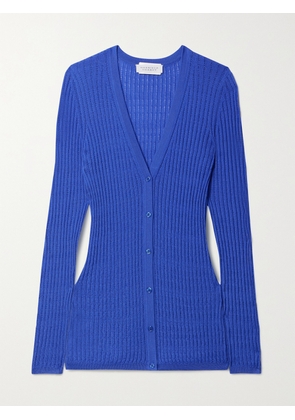 Gabriela Hearst - Emma Pointelle-knit Cashmere And Silk-blend Cardigan - Blue - x small,small,medium,large,x large