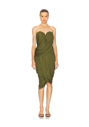 ET OCHS Spencer Midi Dress in Olive. Size 0. Also in 2, 4, 6, 8.
