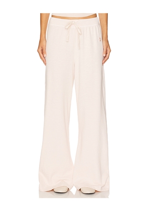 Eterne Drawstring Lightweight French Terry Wide Leg Sweatpant in Pink. Size L. Also in M, S, XL, XS.