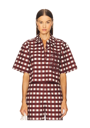 Clea Flavio Boxy Shirt in Wine. Size S. Also in XS.