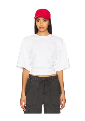 AGOLDE Shari Tee in White in White. Size L. Also in XS, S, M.