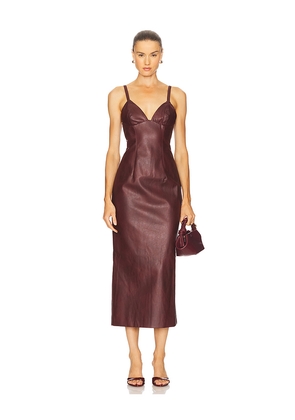 Bardot Estine Midi Dress in Burgundy. Size 10. Also in 2.
