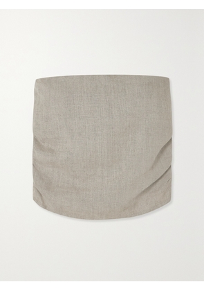 Faithfull - + Net Sustain Praiyah Strapless Shirred Linen Top - Neutrals - x small,small,medium,large,x large,xx large