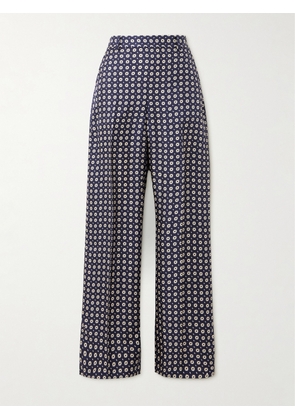 Polo Ralph Lauren - Printed Silk Satin-twill Wide-leg Pants - Blue - US00,US0,US2,US4,US6,US8,US10,US12