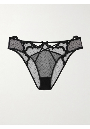 Agent Provocateur - Katanah Cutout Swiss-dot Tulle Briefs - Black - 1,2,3,4,5