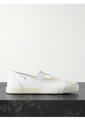 Maison Margiela - Tabi On The Deck Distressed Canvas Sneakers - White - IT35,IT36,IT37,IT38,IT39,IT40,IT41