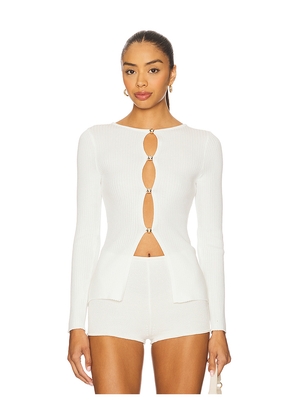 Bardot Nautico Knit Cardigan in White. Size L. Also in M.