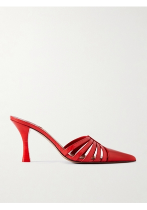 Paris Texas - + Nadia Lee Cohen Patent And Snake-effect Leather Mules - Red - IT35,IT35.5,IT36,IT36.5,IT37,IT37.5,IT38,IT38.5,IT39,IT39.5,IT40,IT40.5,IT41