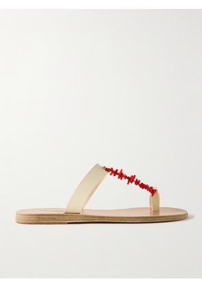 Ancient Greek Sandals - Iris Embellished Leather Sandals - Cream - IT35,IT36,IT37,IT38,IT39,IT40,IT41,IT42