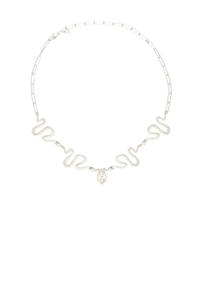 Ettika Snake Choker in Metallic Silver.