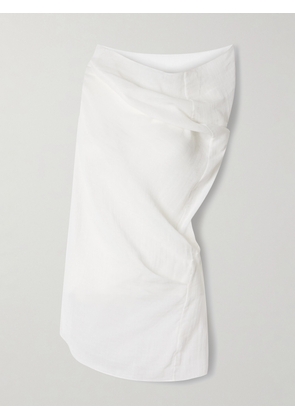 The Row - Aria Asymmetric Silk-gauze Top - White - x large