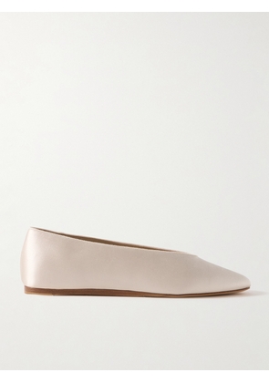 Le Monde Béryl - Regency Grosgrain-trimmed Satin Ballet Flats - Neutrals - IT36,IT36.5,IT37,IT37.5,IT38,IT38.5,IT39,IT39.5,IT40
