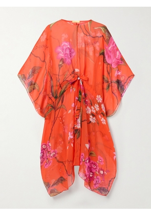 Erdem - Floral-print Cotton And Silk-blend Mini Dress - Red - small,medium,large