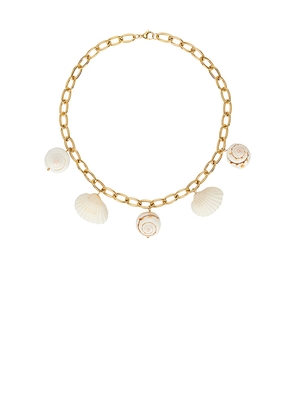 Amber Sceats Coralie Necklace in Metallic Gold.