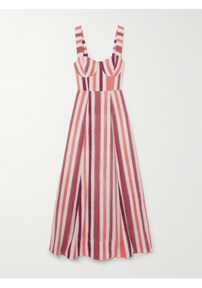 Emporio Sirenuse - Azzurra Striped Cotton Maxi Dress - Pink - IT38,IT40,IT42,IT44,IT46,IT48,IT50