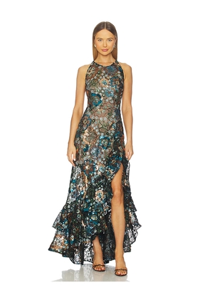 Bronx and Banco Sicilia Sequin Maxi Dress in Black. Size L. Also in M, S, XS.