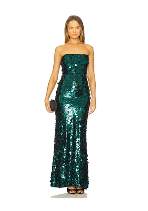 Bronx and Banco Farah Sequin Strapless Maxi Dress in Green. Size L. Also in XS, S, M.