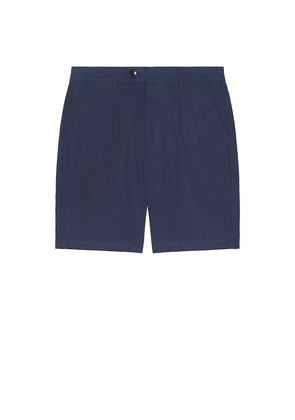 Bound Pleat Smart Canvas Shorts in Navy. Size L. Also in S, M, XL/1X.